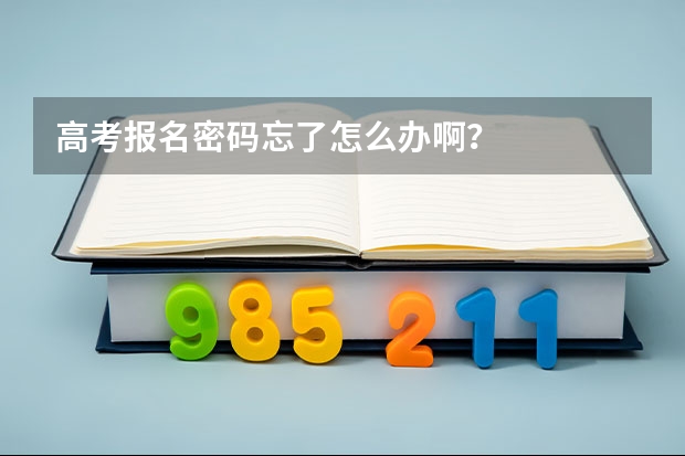 高考报名密码忘了怎么办啊？