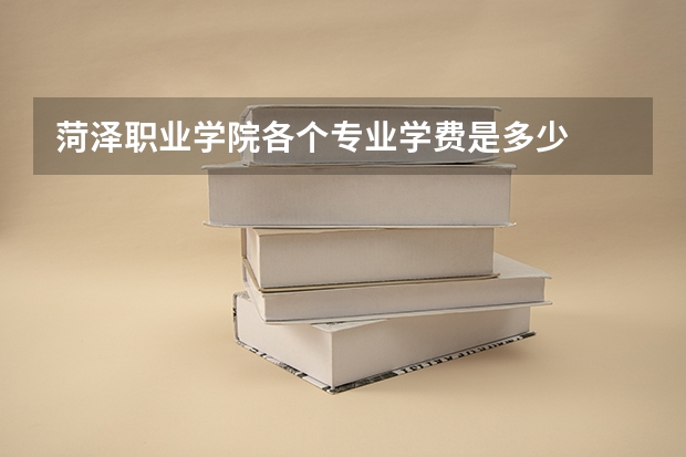 菏泽职业学院各个专业学费是多少