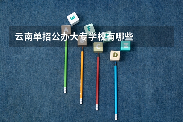 云南单招公办大专学校有哪些