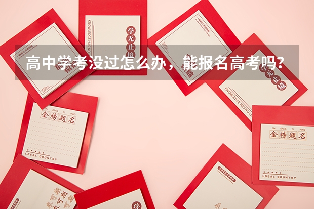 高中学考没过怎么办，能报名高考吗？