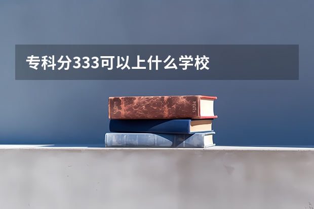 专科分333可以上什么学校