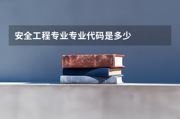安全工程专业专业代码是多少