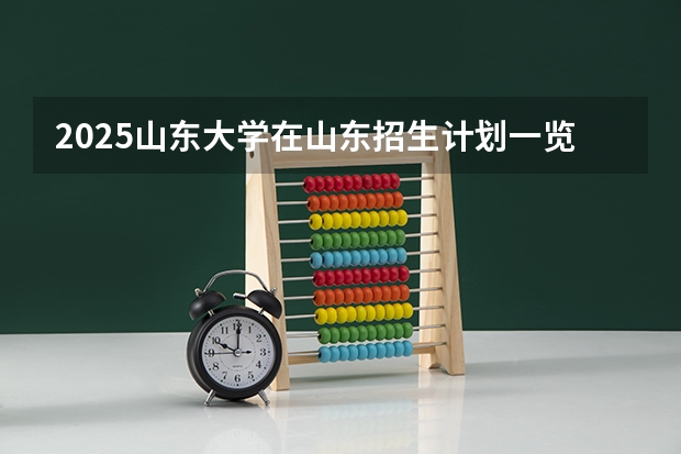 2025山东大学在山东招生计划一览表