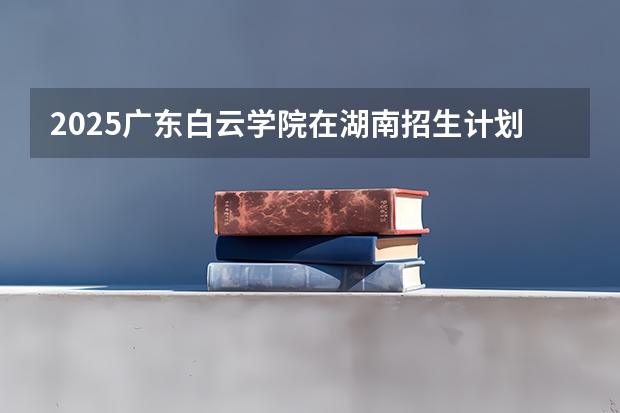 2025广东白云学院在湖南招生计划一览表