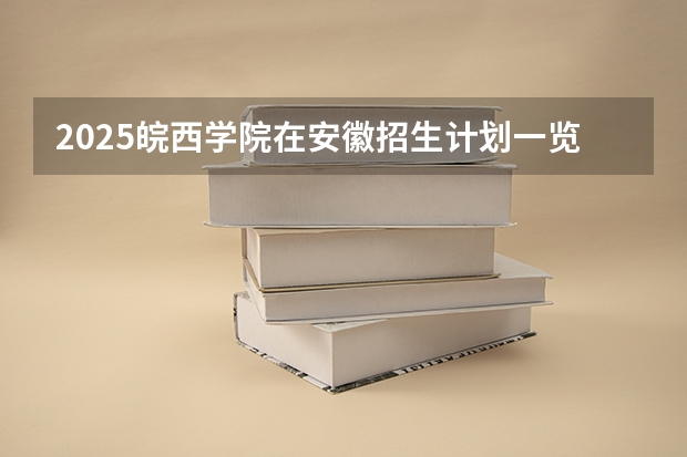 2025皖西学院在安徽招生计划一览表