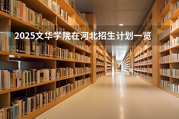 2025文华学院在河北招生计划一览表