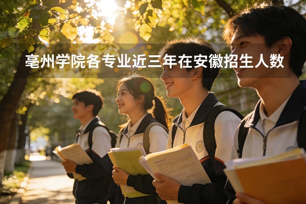 亳州学院各专业近三年在安徽招生人数 学费多少钱