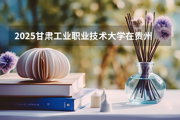 2025甘肃工业职业技术大学在贵州招生计划一览表