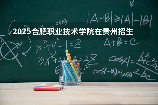 2025合肥职业技术学院在贵州招生计划一览表