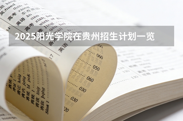 2025阳光学院在贵州招生计划一览表