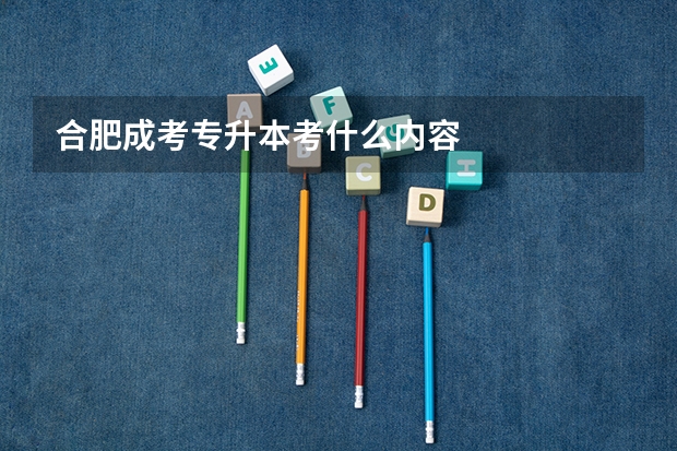 合肥成考专升本考什么内容