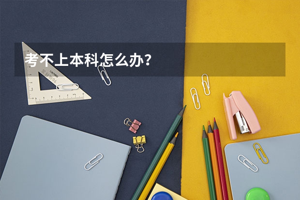 考不上本科怎么办？