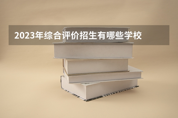 2023年综合评价招生有哪些学校