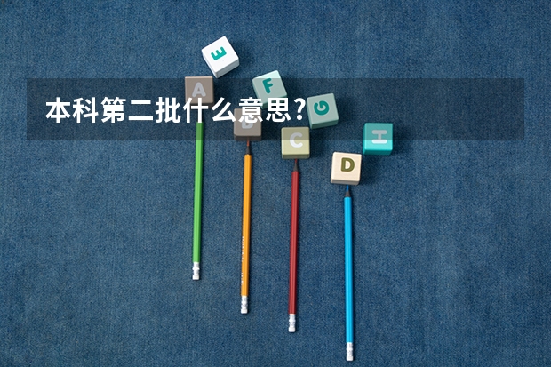 本科第二批什么意思?