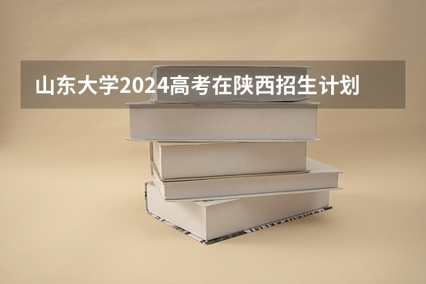 山东大学2024高考在陕西招生计划